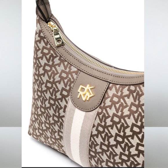 DKNY All Over Monogram Print Shoulder Bag - Picture 2 of 14